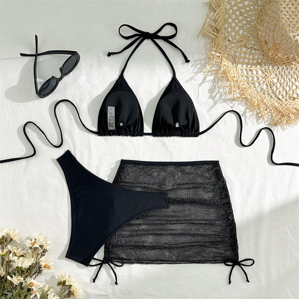 Sexy Pink Bikini Extrem String Backless Swimwear Mesh Skirt Women Push Up Swimsuit Black Y2K Thong