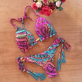 2026 Sexy Bikini Floral Print Swimwear String Bikini Set Push Up Swimsuit Bikinis Women Biquini