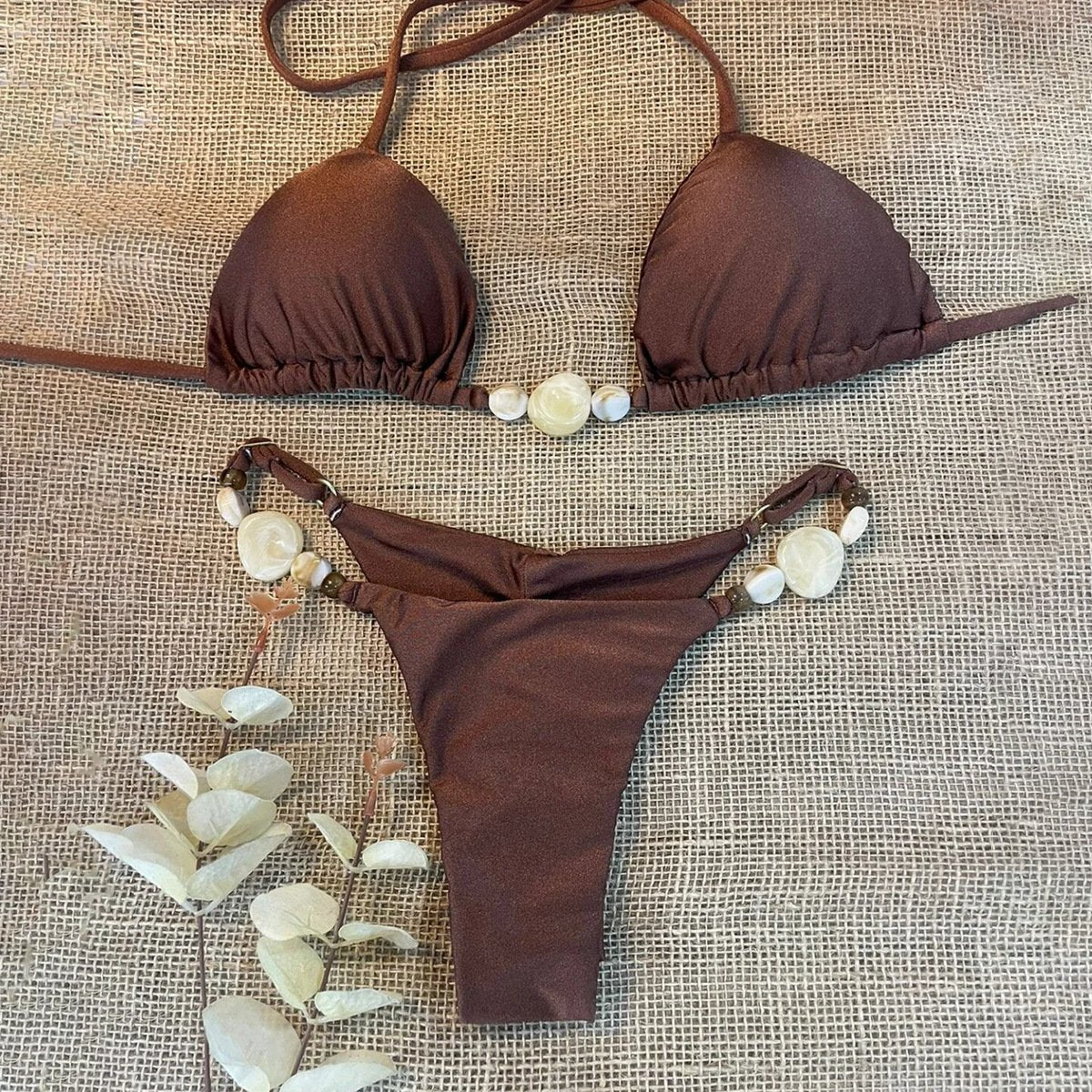 2026 New Bikini Sexy Bikini Solid Color Split Women's Swimsuit