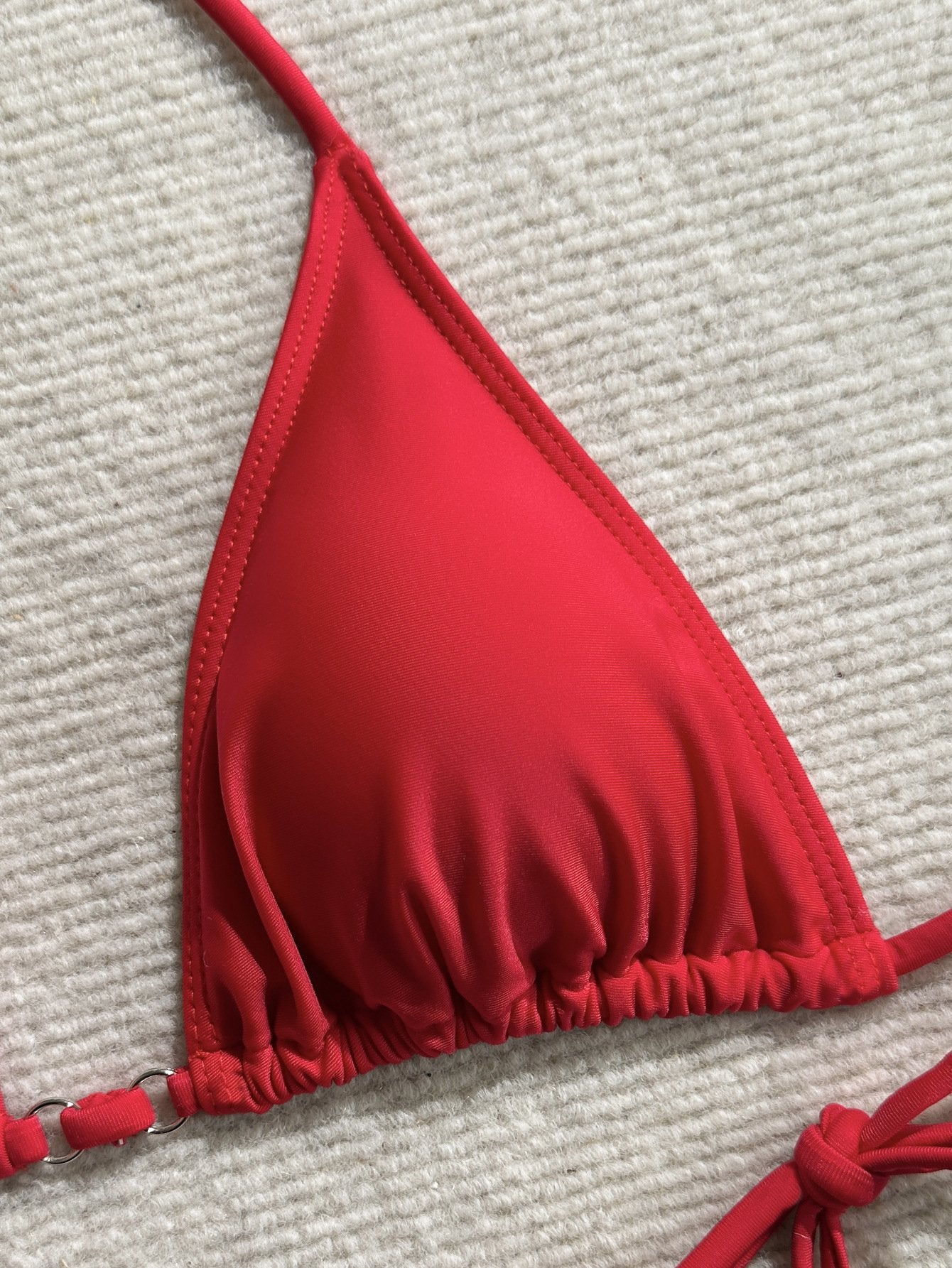 Red 4 Piece Bikini Set 2026 Women Long Sleeve Cover Up Drawstring Skirt 4 Piece Swimsuit Beach