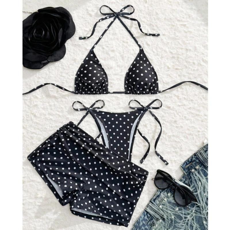 Dot Sexy 3Pcs Bikinis Set Female Swimsuit Women Three-Piece Swimwear Beach Swim Wear Bathing Suits