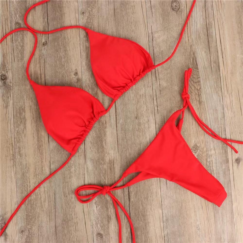 Summer Swimsuit Women Sexy Bikini Set Push-up Padded Bra Thong Two Pieces Swimwear Beachwear Bathing