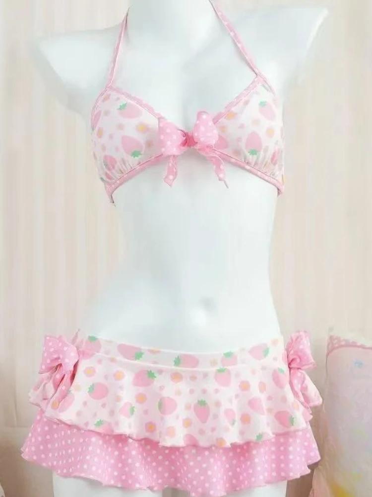 Sexy Lace Up Back Two Piece Bikini Set High Cut Leg Push Up Tops Stylish Swimwear Beach Bathing Suit