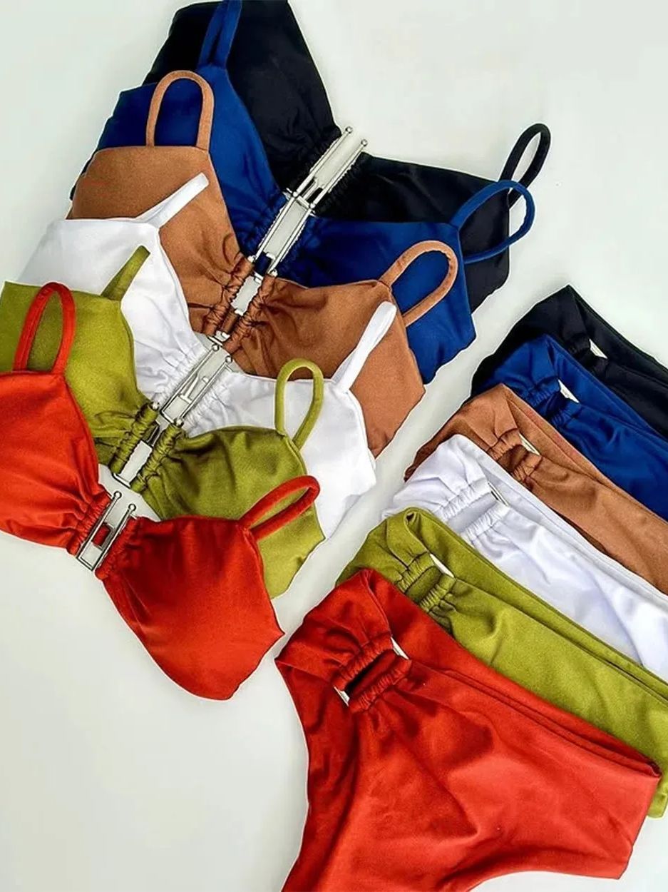 Bandeau Bikini Push Up Women Swimsuits 2026 Sexy Female Swimwear Brazilian Bikini Set Thong Biquini