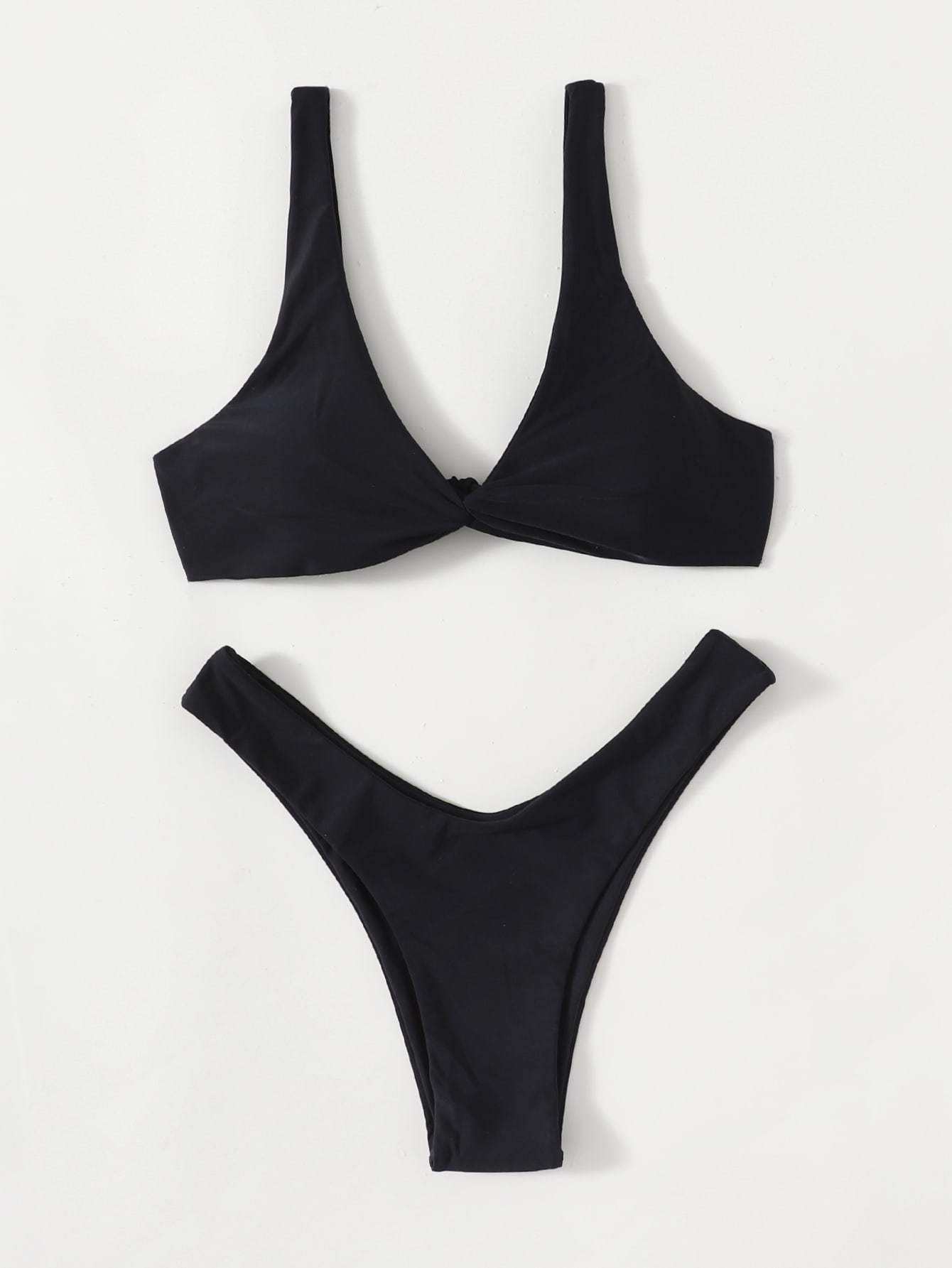 ZTVitality Solid Tie Sexy Bikini 2026 Hot Sale Padded Bra High Leg Bandage Push Up Bikini Set