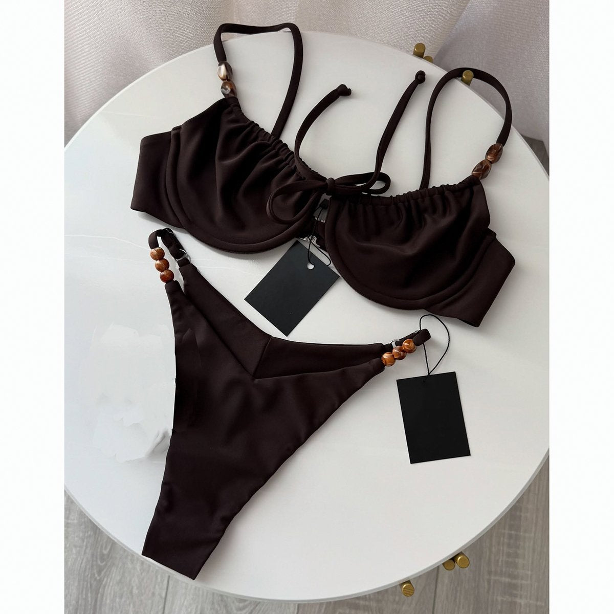 Push Up Bikinis 2026 Sexy Women Swimsuit Swimwear Female Bikini Set Beads Biquini Bathing Suit Dot
