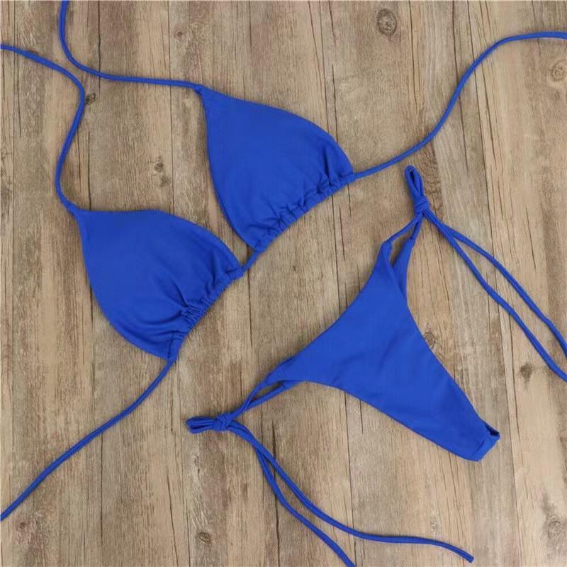 Summer Swimsuit Women Sexy Bikini Set Push-up Padded Bra Thong Two Pieces Swimwear Beachwear Bathing