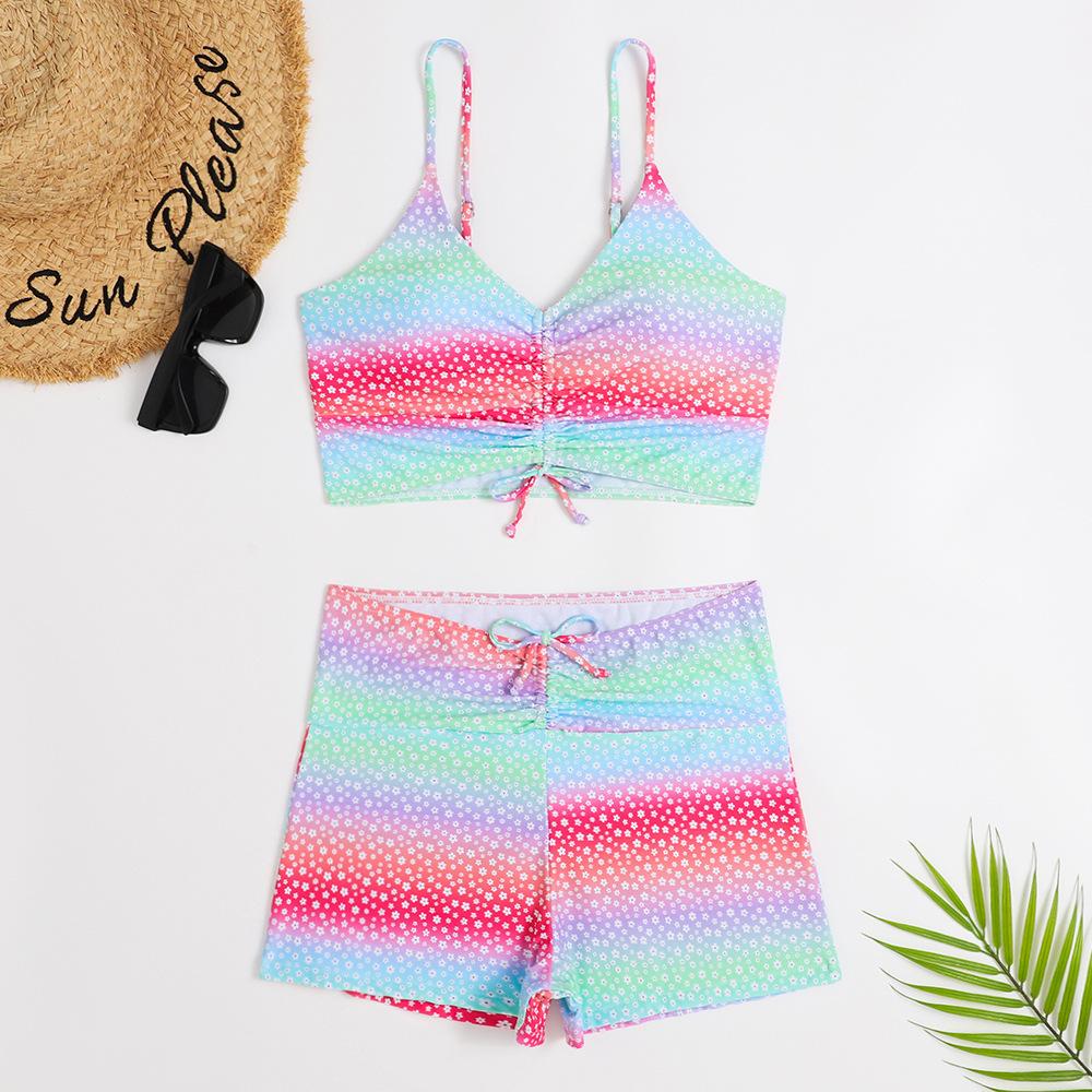 2026 High Waist Bikini Swimsuit Women Push Up Bikini Floral Swimsuit Print Bikini boxers Swimwear