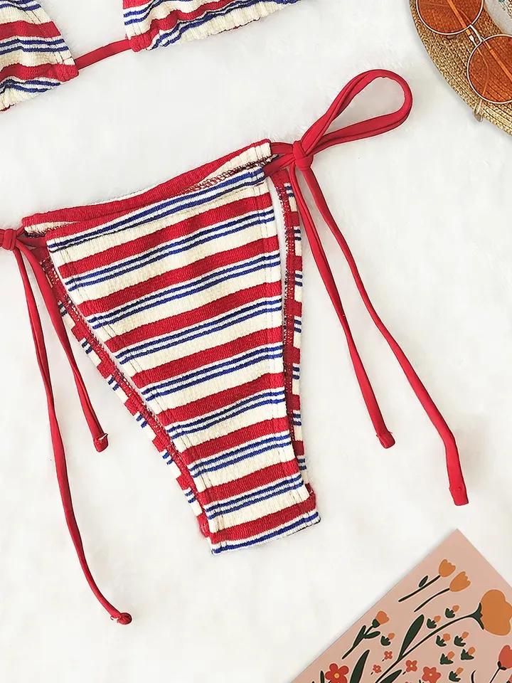 Women's Sexy Push-Up Two-Piece Swimsuit 2026 Bathing Suit Micro Beachwear Stripe Bikini Set Swimwear