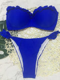 Sexy Ruffled Frilled Bra Cup Bikini 2026 Women Bandeau Swimsuit Female Swimwear Two Pieces Bikini