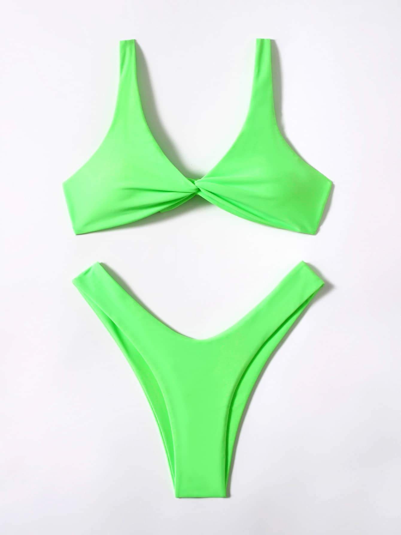 ZTVitality Solid Tie Sexy Bikini 2026 Hot Sale Padded Bra High Leg Bandage Push Up Bikini Set