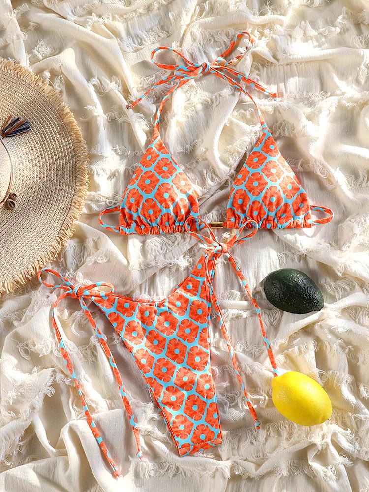 Print Bikini Set Sexy Swimsuit Bandage Swimwear Women's Two Piece Suit 2026 Bathsuits Summer