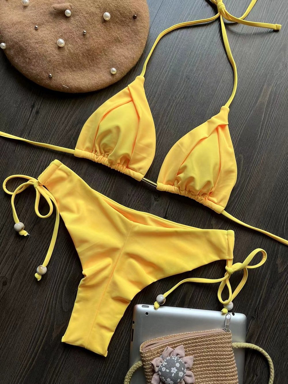 2026 New Sexy Triangle Bathing Suit for Women Brazilian Bikinis Halter Swimwear Push Up Swimsuit