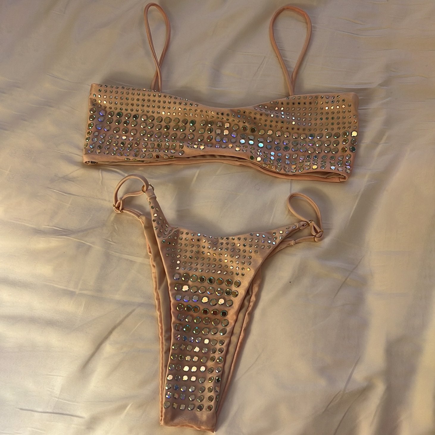 2026 Diamond Bikini Sexy Women Swimsuit Bandeau Biquini Push Up Swimwear Female Shiny Bathing Suits