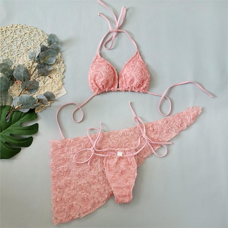 Bikini Bodysuit Swimwear Women With Skirt Bathing Suit Summer New Ruffle Splice Print Beachwear