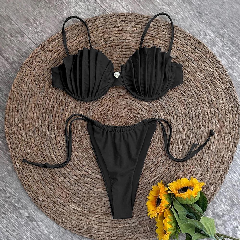 Sexy Shell Micro Bikini 2026 Women Swimsuit Female Swimwear Thong Bikinis Set Brazilian Beach Wear