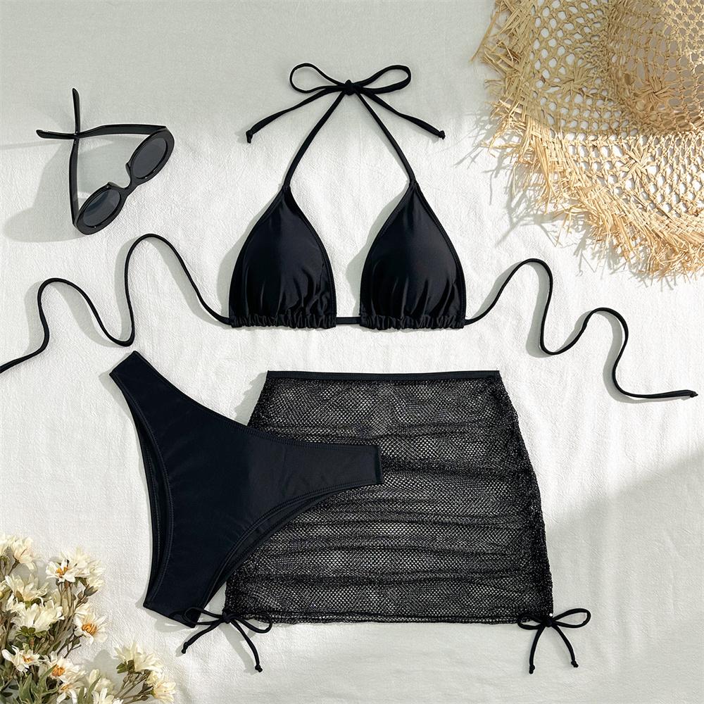 Sexy Pink Bikini Extrem String Backless Swimwear Mesh Skirt Women Push Up Swimsuit Black Y2K Thong