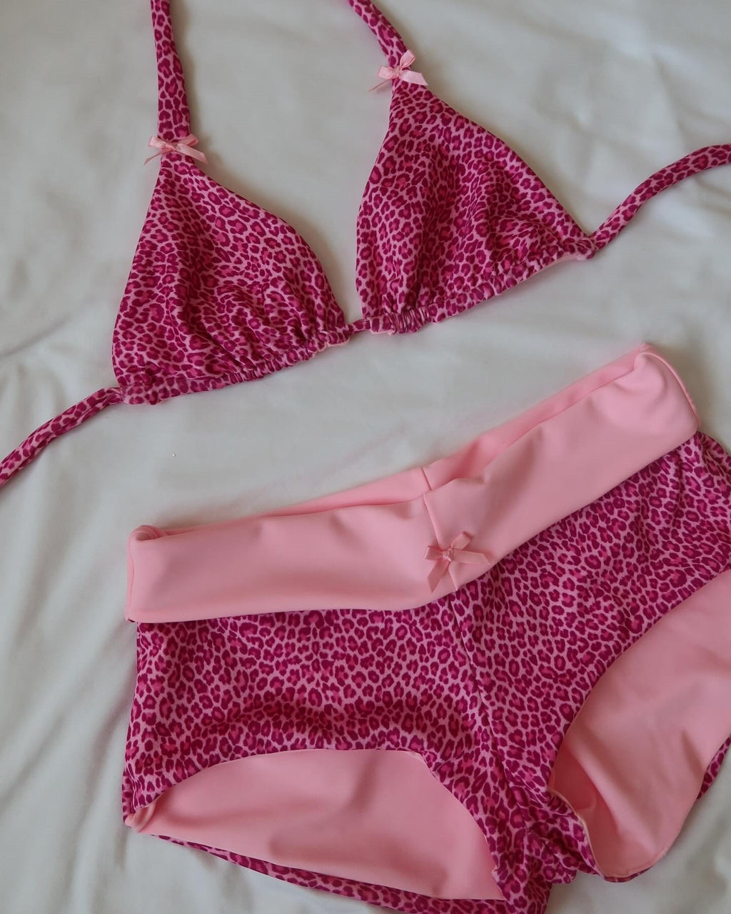 Women Halter Neck Triangle Bikini Sets Vintage 90s Aesthetic Bathing Suits Summer Boy Shorts