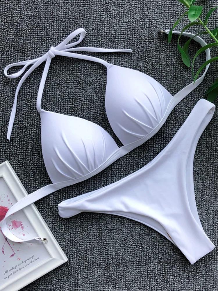 2026 Halter Bra Cup Bikini Women Swimsuit Female Push Up Swimwear Two Pieces Bikini set Brazilian