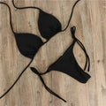 Sexy Women Bikini 2026 New Push-Up Bra Bikini Set Swimsuit For Women Solid Black Red Blue Beachwear