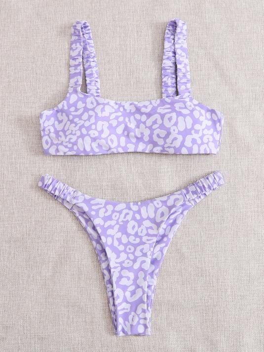 Sexy Micro Bikini 2026 Women Orange Leopard Push Up Padded Thong Swimsuit Female Cut Out Bathing