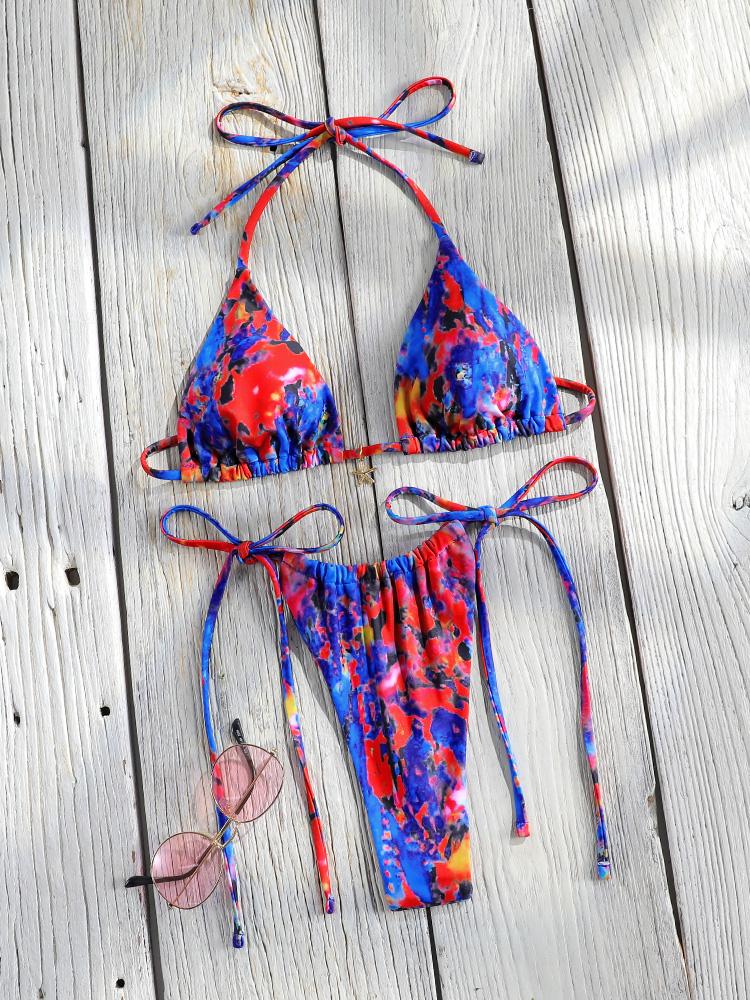 Miyouj Bandage Swimwear Summer Swimsuit High Cut Bikini Set Solid Sexy 2-Piece Suit New Bathsuit