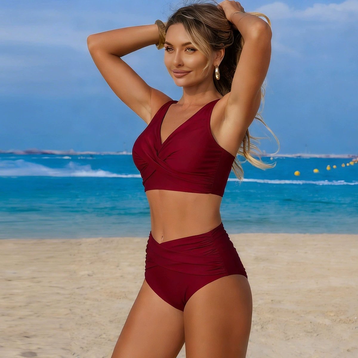VigoBreviya 2026 Sexy Solid Strapped Swimwear Women Cross Push Up Bikini Set Brazilian Lady Swimsuit