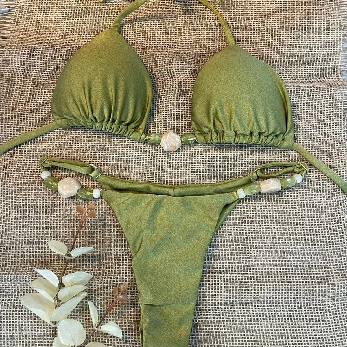 2026 New Bikini Sexy Bikini Solid Color Split Women's Swimsuit