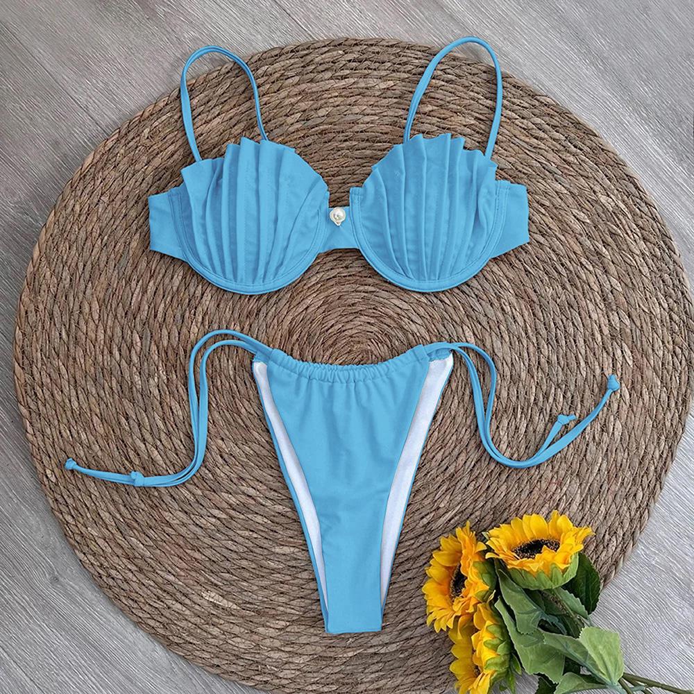 Sexy Shell Micro Bikini 2026 Women Swimsuit Female Swimwear Thong Bikinis Set Brazilian Beach Wear