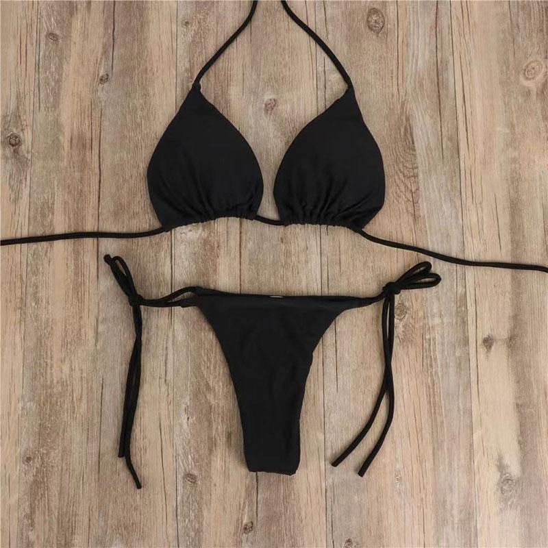 Summer Swimsuit Women Sexy Bikini Set Push-up Padded Bra Thong Two Pieces Swimwear Beachwear Bathing