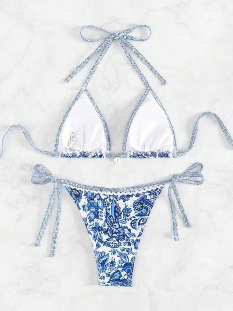 2026 Halter String Triangle Two Piece Bikini Women Swimwear Female Swimsuit Bathers Bathing Swimming