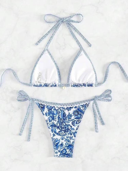 2026 Halter String Triangle Two Piece Bikini Women Swimwear Female Swimsuit Bathers Bathing Swimming
