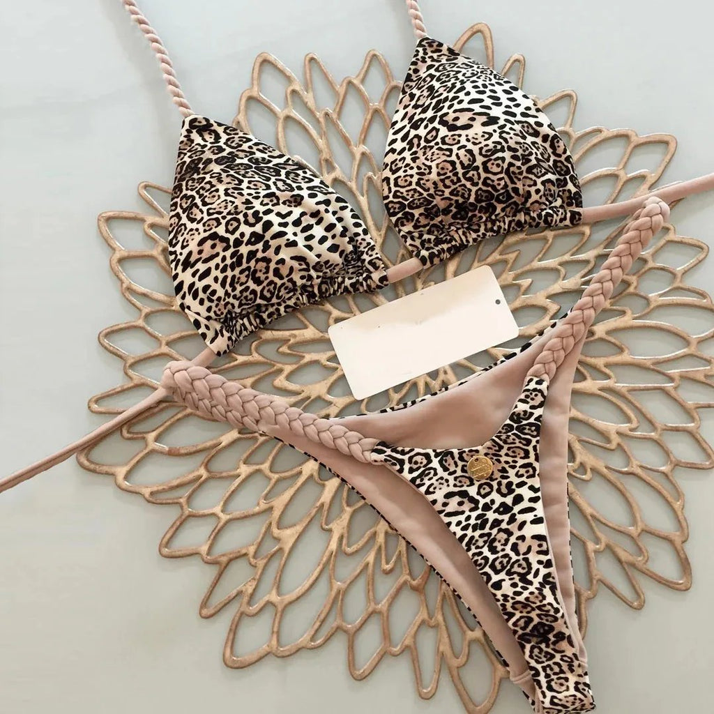 New Bikini Women Swimsuit Beach Vacation Swimwear Leopard Printed Sexy Bikini Set Beachwear Swimsuit