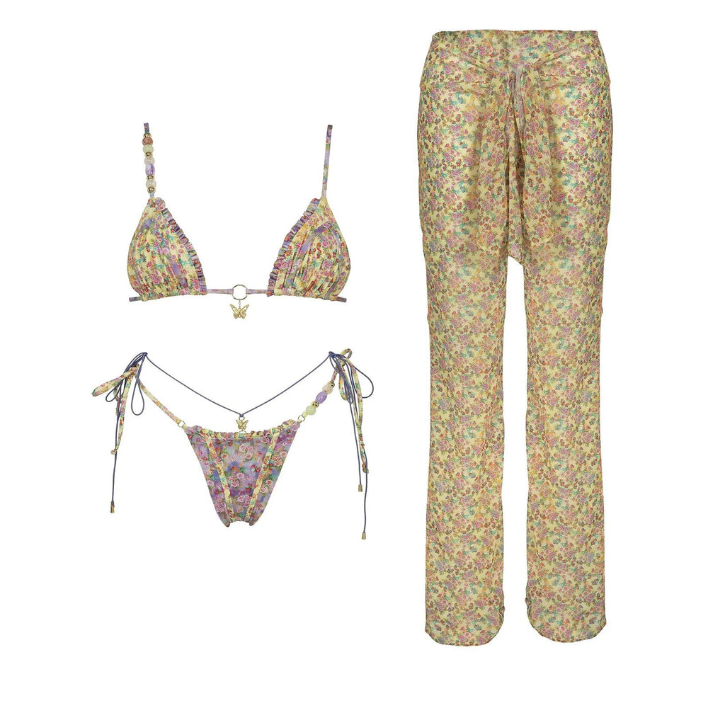 2026 Fashionable Boho Chic Bikini Set with Unique Paisley Design Perfect for Beach Wear and Pool