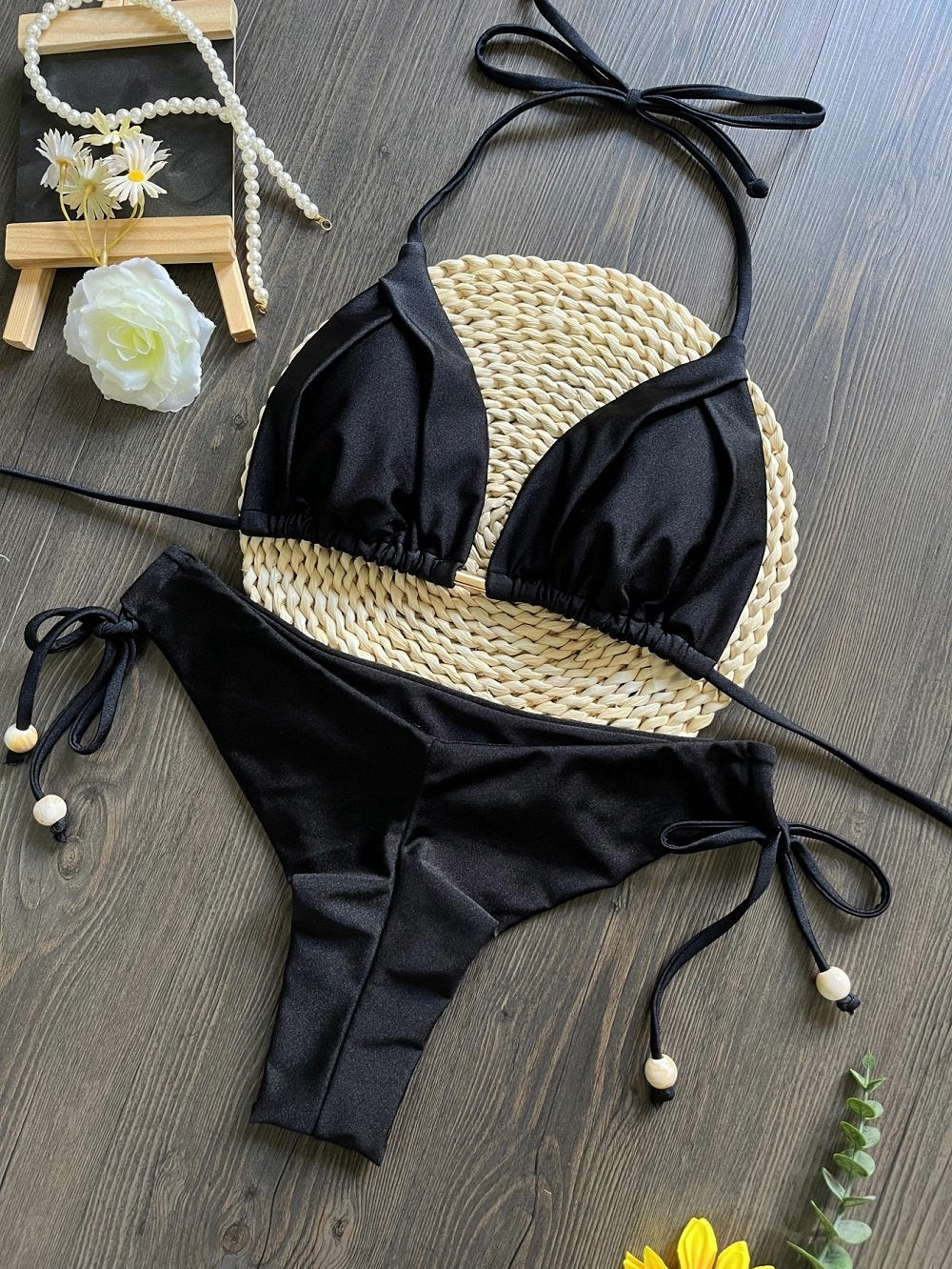 2026 New Sexy Triangle Bathing Suit for Women Brazilian Bikinis Halter Swimwear Push Up Swimsuit