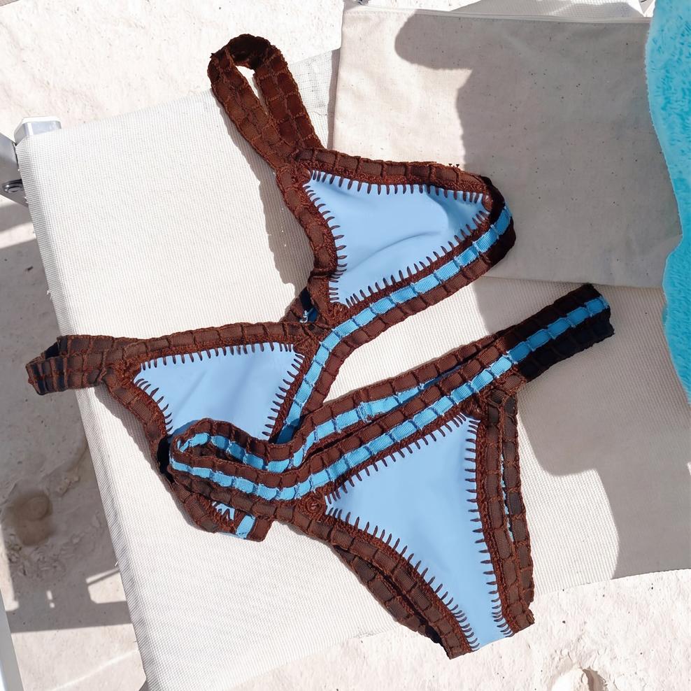 Pink Crochet Bikini 2026 Sexy Women Swimsuit Female Swimwear Micro Bikini Set Bandeau Swimming Suit