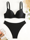 Underwired Bra Cup Brazilian Bikini Female Swimsuit Women Swimwear Two-pieces Bikini Set Push Up