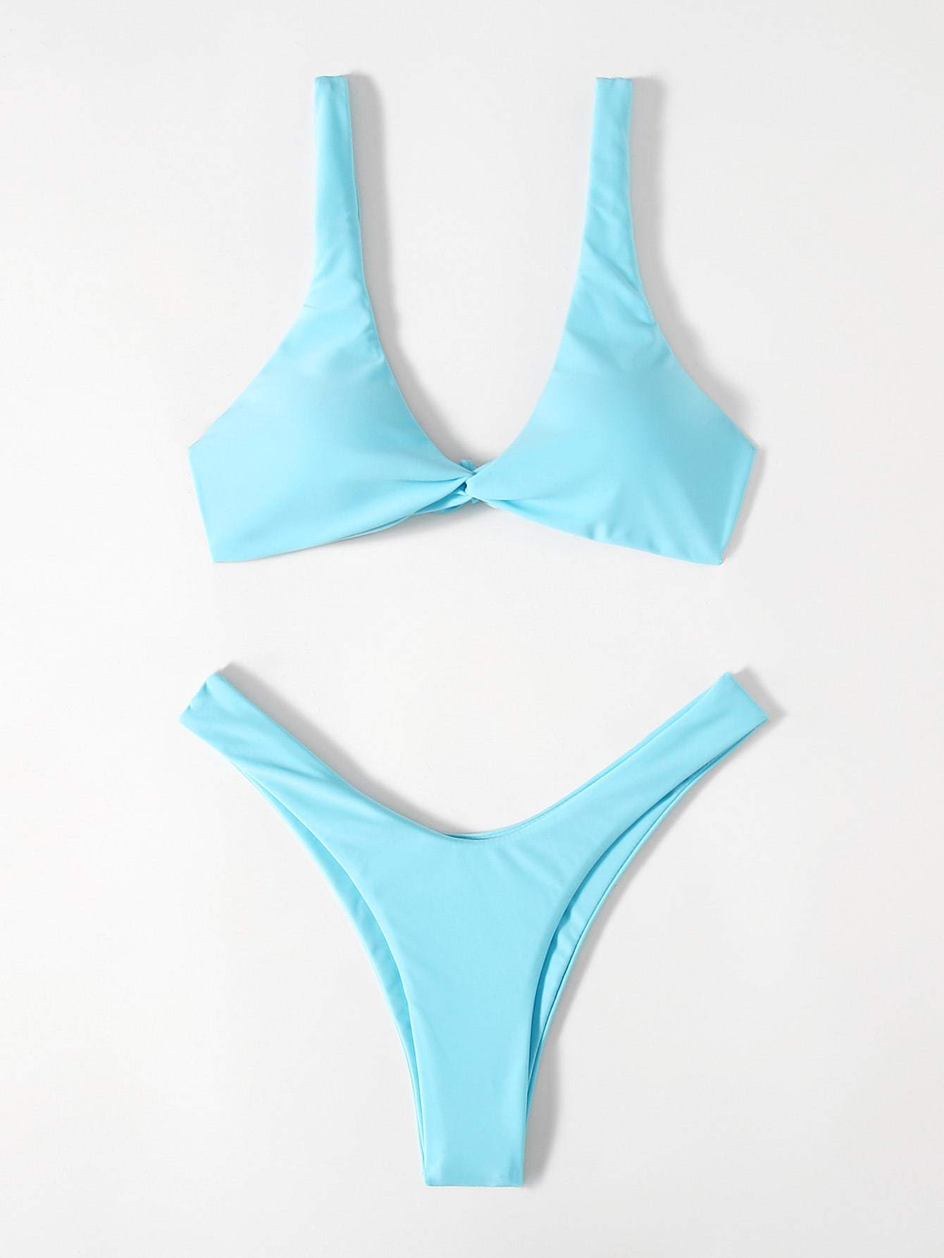 ZTVitality Solid Tie Sexy Bikini 2026 Hot Sale Padded Bra High Leg Bandage Push Up Bikini Set