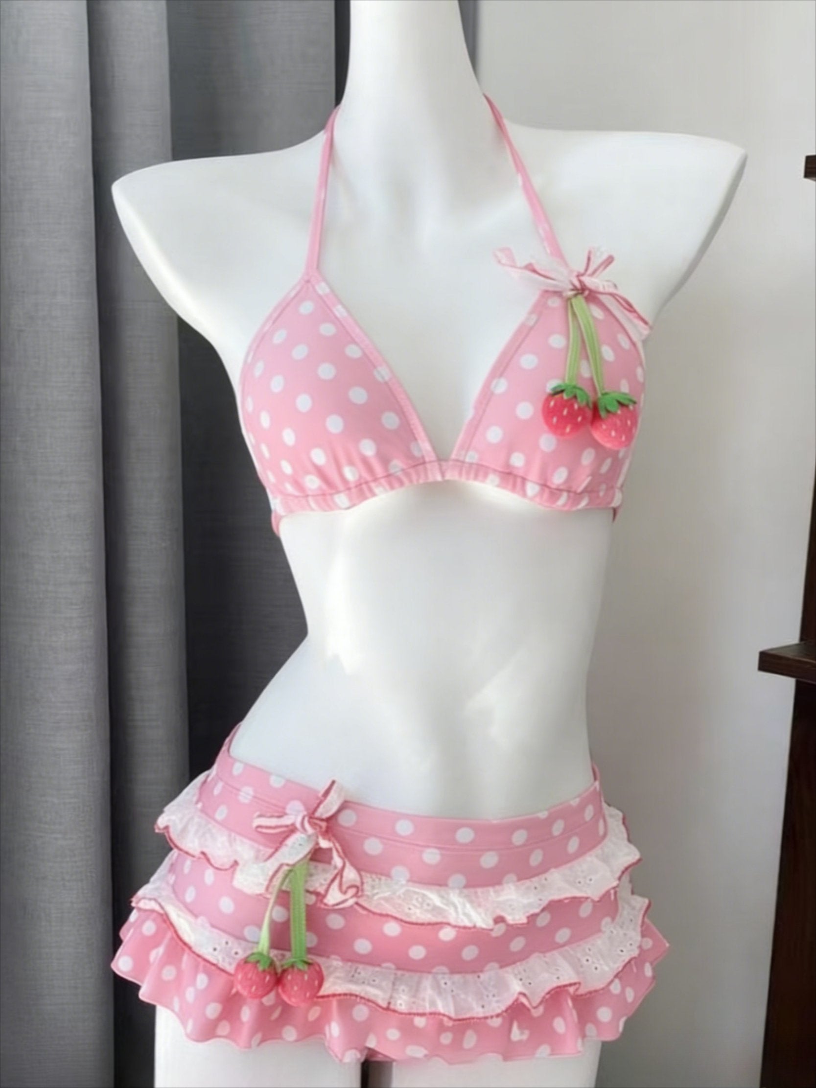 Sexy Lace Up Back Two Piece Bikini Set High Cut Leg Push Up Tops Stylish Swimwear Beach Bathing Suit