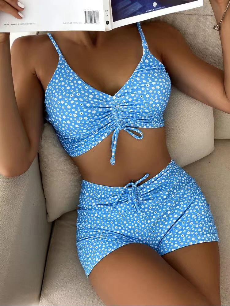 2026 High Waist Bikini Swimsuit Women Push Up Bikini Floral Swimsuit Print Bikini boxers Swimwear