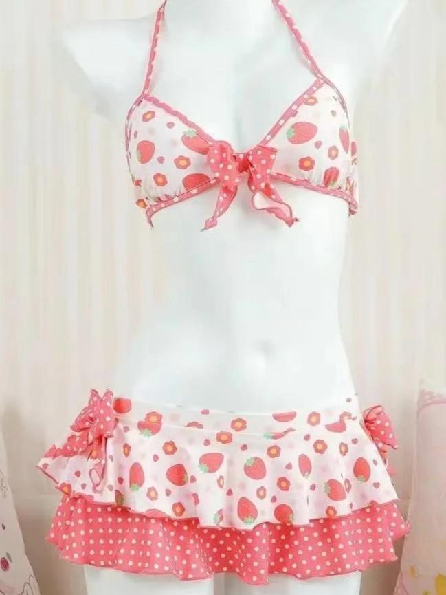 Sexy Lace Up Back Two Piece Bikini Set High Cut Leg Push Up Tops Stylish Swimwear Beach Bathing Suit