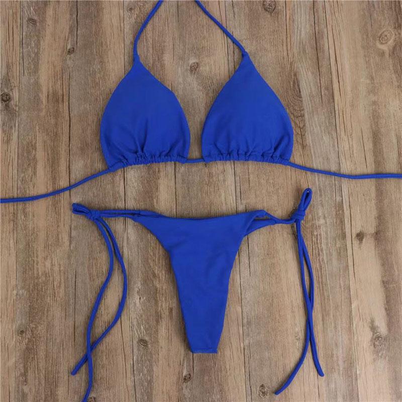 Summer Swimsuit Women Sexy Bikini Set Push-up Padded Bra Thong Two Pieces Swimwear Beachwear Bathing