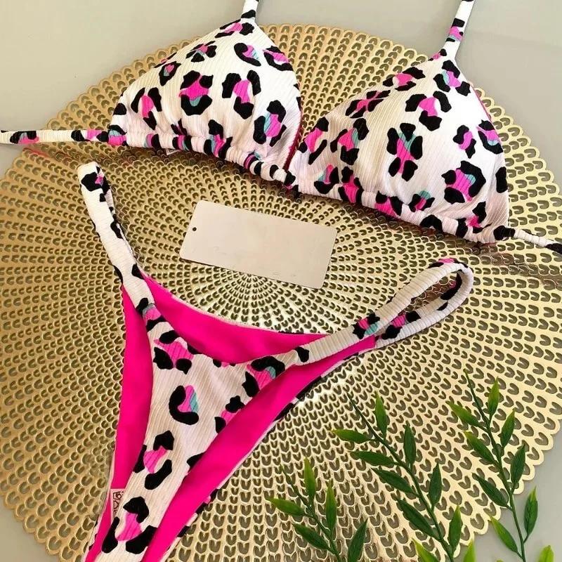 New Bikini Women Swimsuit Beach Vacation Swimwear Leopard Printed Sexy Bikini Set Beachwear Swimsuit