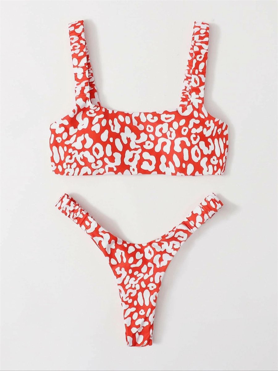 Sexy Micro Bikini 2026 Women Orange Leopard Push Up Padded Thong Swimsuit Female Cut Out Bathing