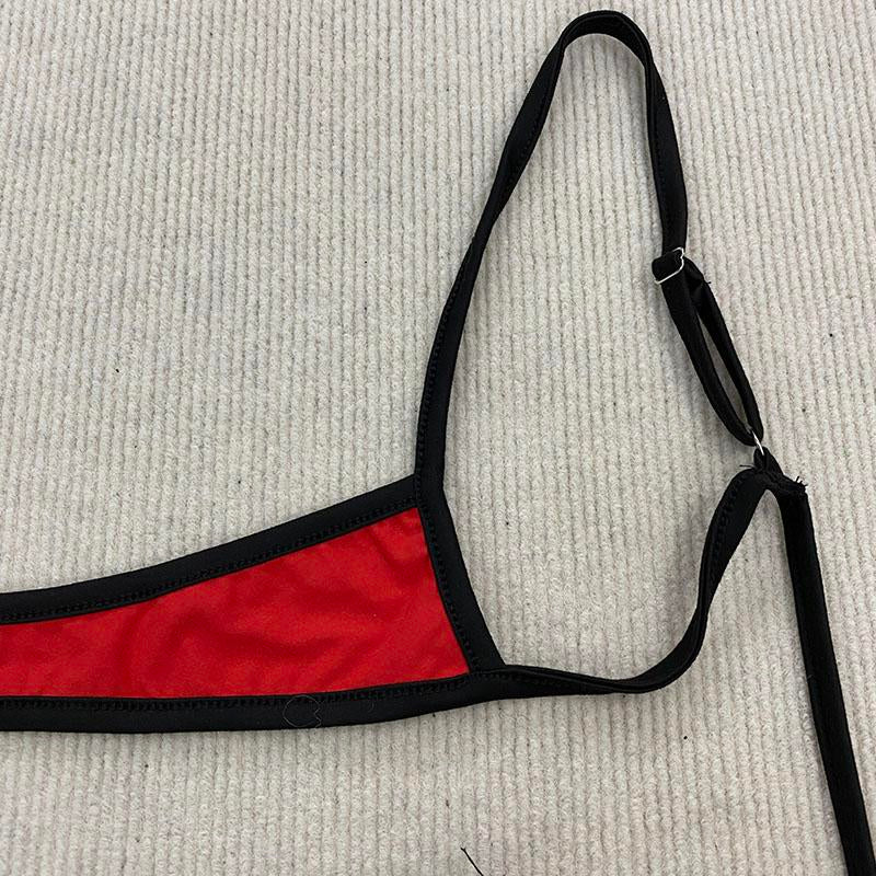 Retro Shoulder Strap Adjustable Backless Simple Summer Split Bikini Y2K Aesthetic Sexy Spice Girl