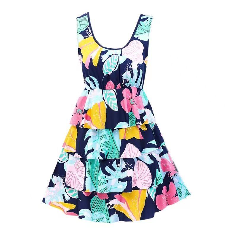 Swimsuit for female adults, covering the belly to show off weight new conservative split style