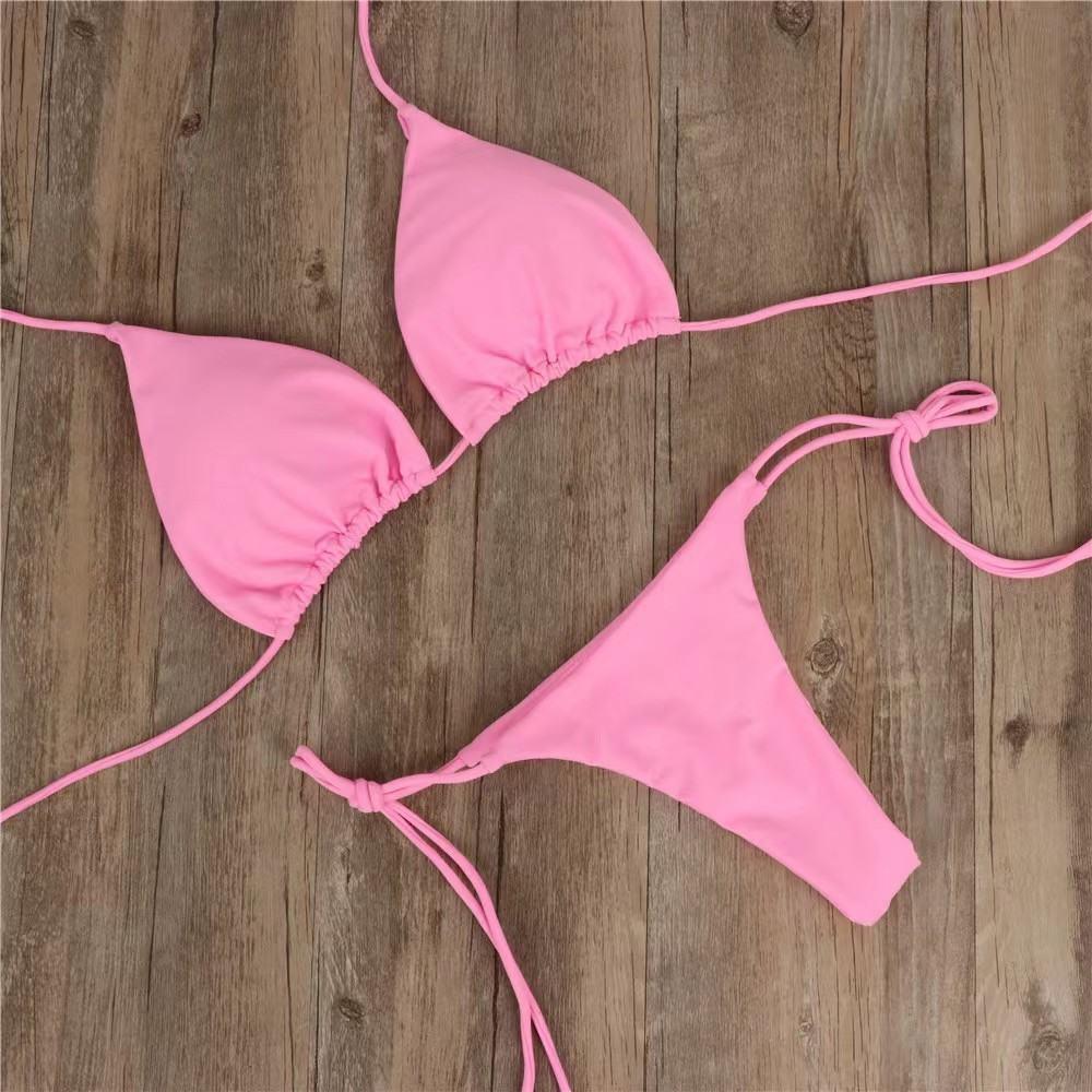 Summer Swimsuit Women Sexy Bikini Set Push-up Padded Bra Thong Two Pieces Swimwear Beachwear Bathing