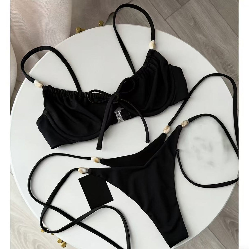 Push Up Bikinis 2026 Sexy Women Swimsuit Swimwear Female Bikini Set Beads Biquini Bathing Suit Dot