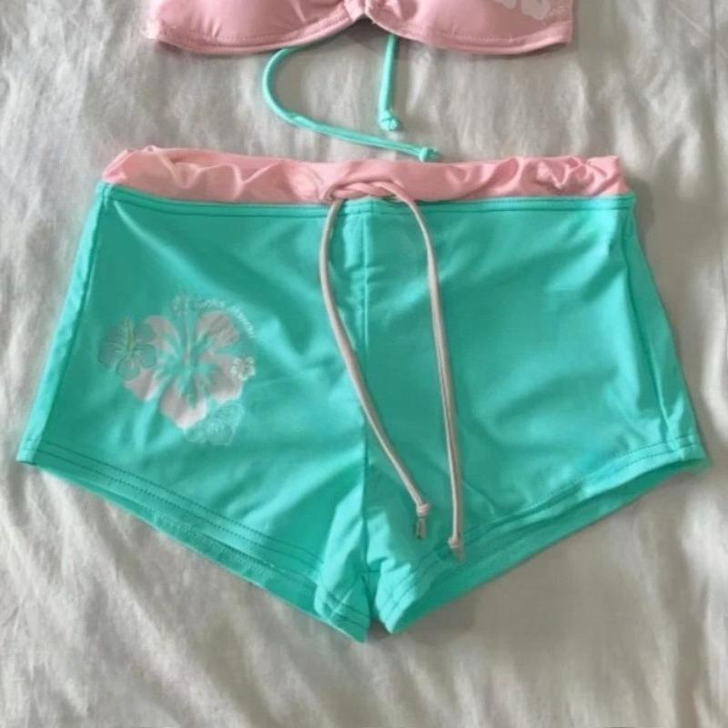 Women's Y2K Flower Printed Bikini Set Harajuku Hot Girl Sweet Style Cute Swimsuit 2026 Summer Beach