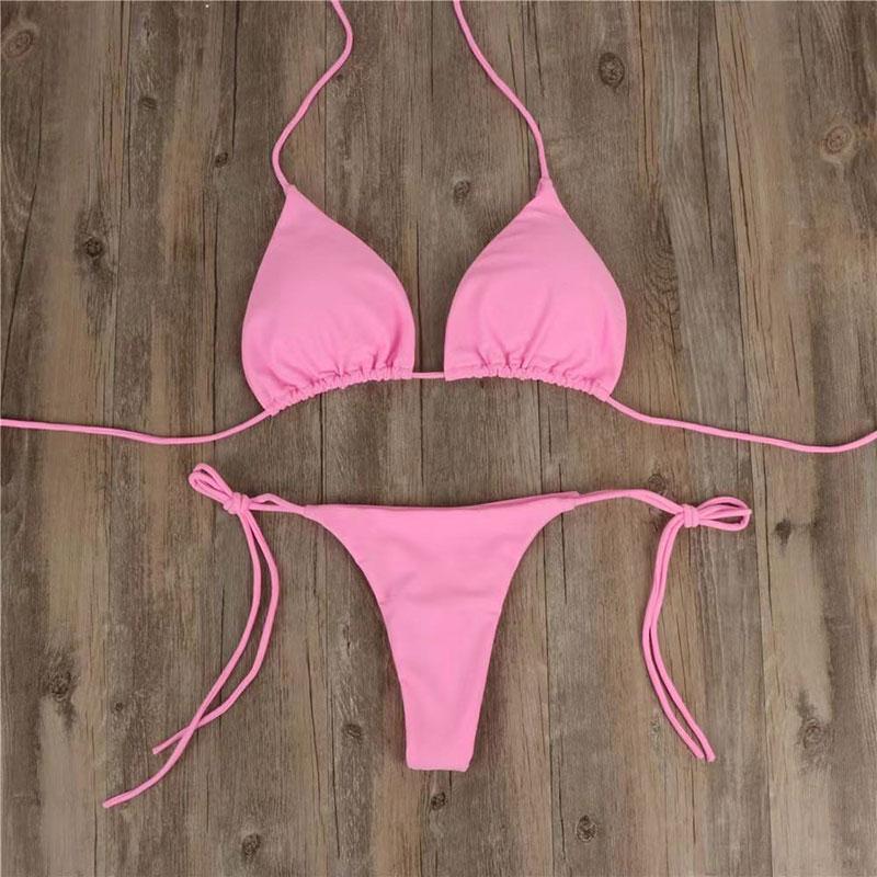 Summer Swimsuit Women Sexy Bikini Set Push-up Padded Bra Thong Two Pieces Swimwear Beachwear Bathing